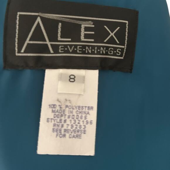 Alex Evenings One-Shoulder Empire-Waist Gown Light Blue - Picture 4 of 6